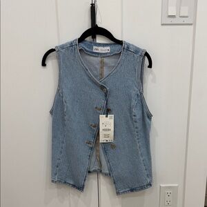 Zara Blue Denim Button Down Shirt